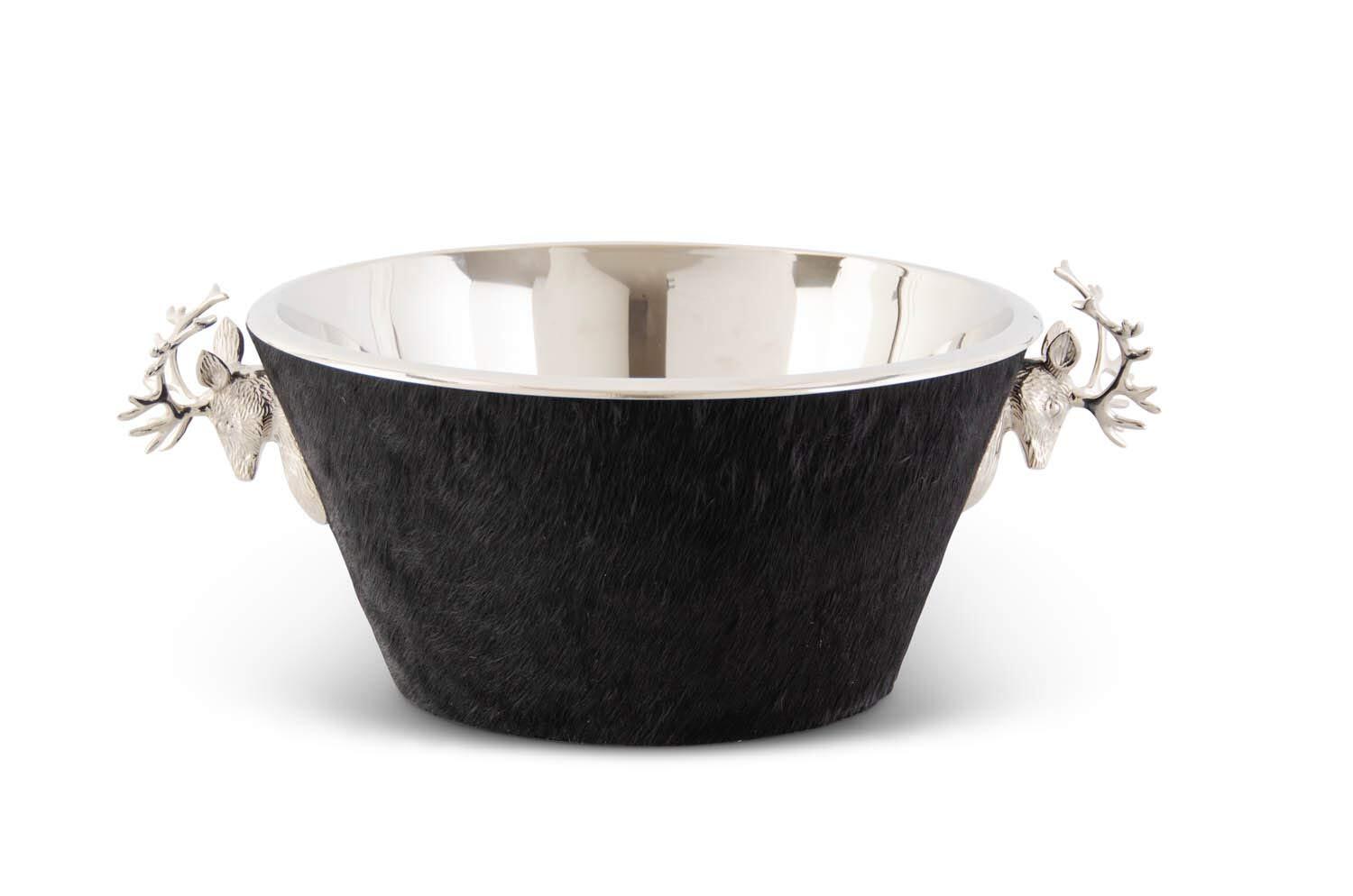 K&K Interiors 16924C 23 In Beverage Bucket Hide & Deer Head Handles