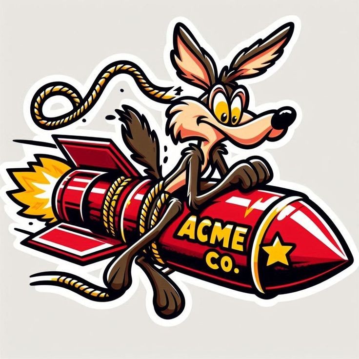 Wile E. Coyote Decal Sticker Car Truck Wall Mirror Phone Tumbler Bumper