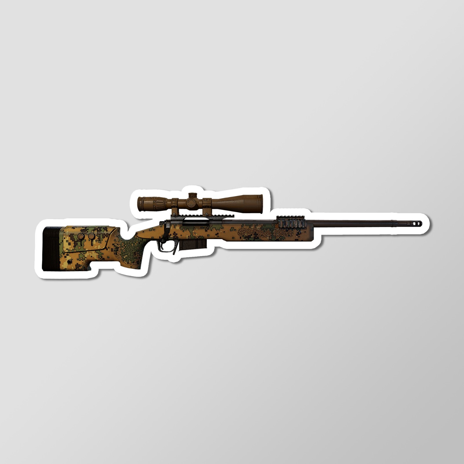 M40A5 USMC Sniper Rifle in MARPAT Camo Laptop Sticker Vinyl Decal 4.5" Length
