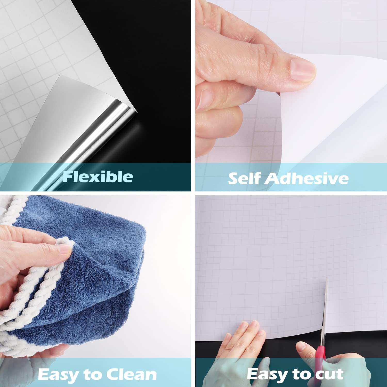 24"X197" Large Flexible Self Adhesive Mirror Stickers for Walls Mirror Decor Sti