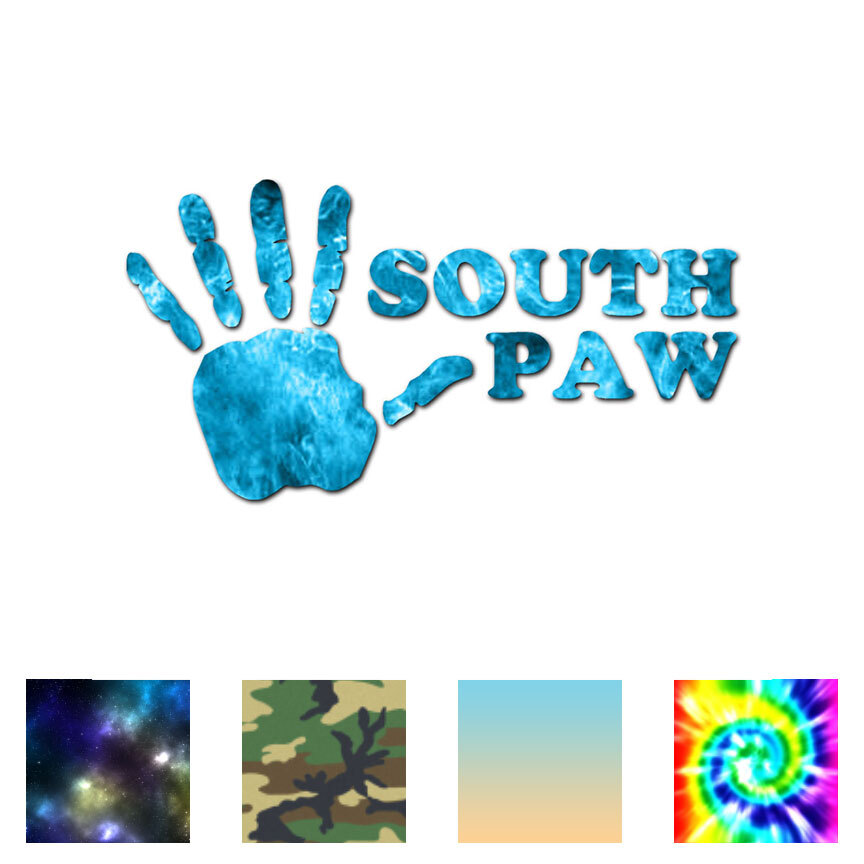South Paw Left Handed – Decal Sticker – Multiple Patterns & Sizes – ebn1843