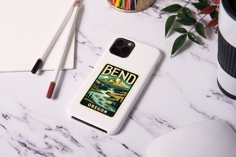 Bend Oregon Travel Sticker – Decal for Laptop, Car, Water Bottle, or Suitcase
