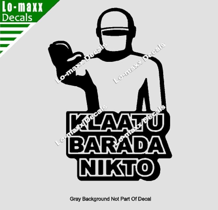 Gort Robot The Day The Earth Stood Still 1951 Sci Fi Klaatu Barada Nicto Decal