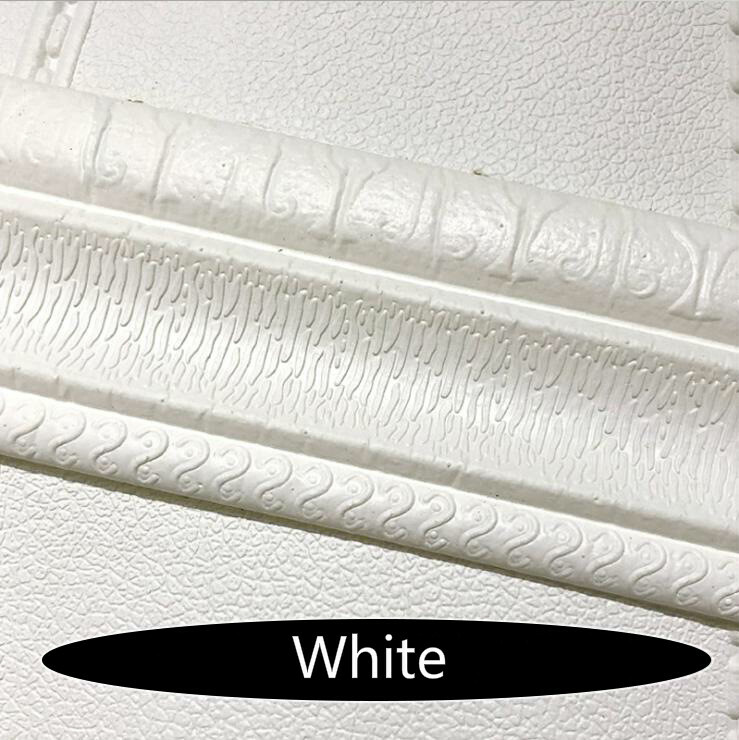 3D Pattern Baseboard Wall Skirting DIY Sticker Foam Waterproof Border Home Decor
