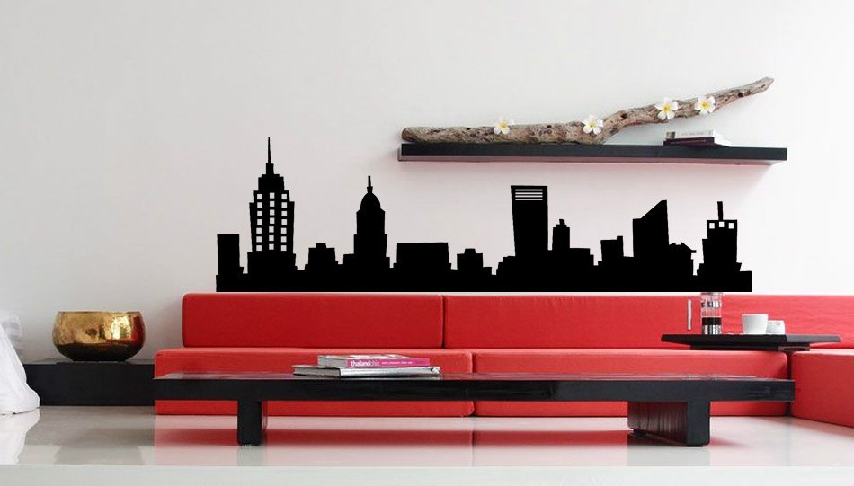 NEW YORK CITY NYC SKYLINE Mural Vinyl Wall Art Decal Sticky Sticker Decor 48"