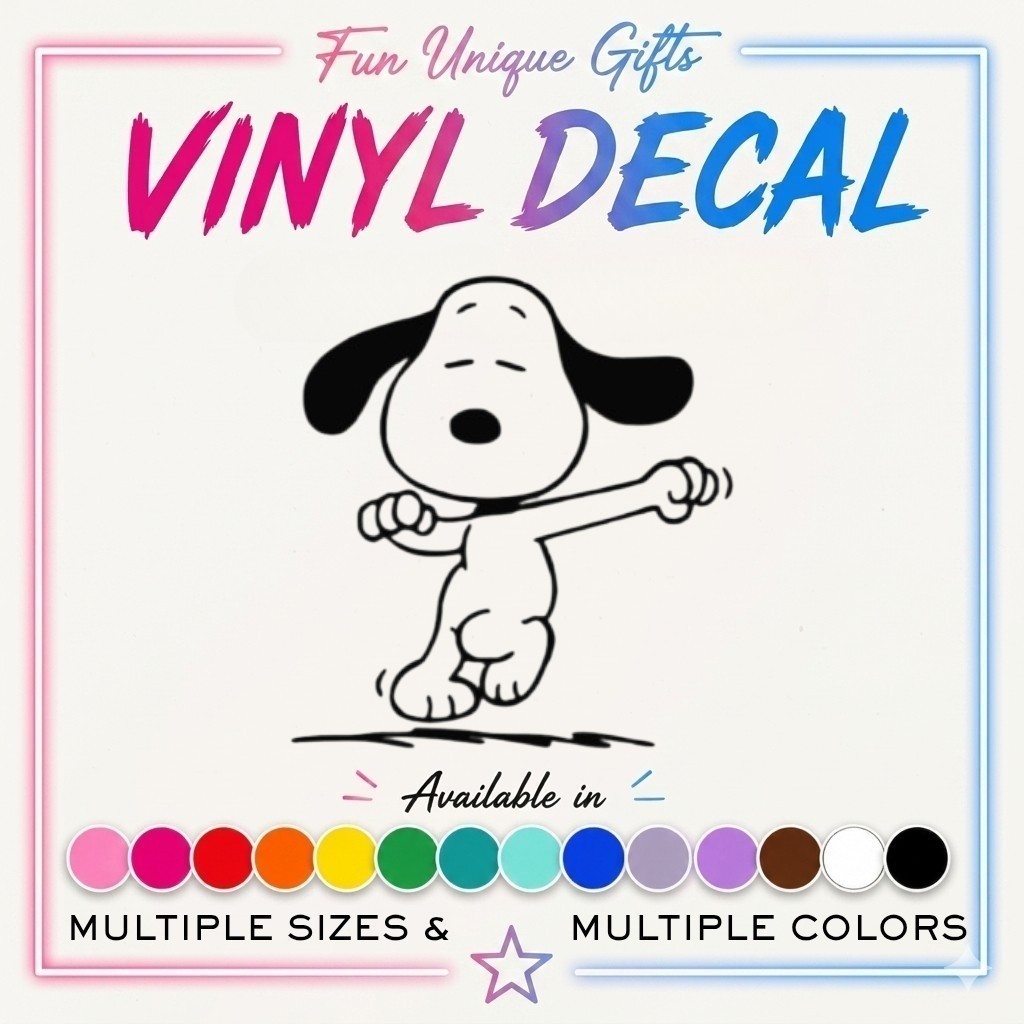 Snoopy Vinyl Decal Sticker -Multiple Colors & Sizes- FREE SHIPPING