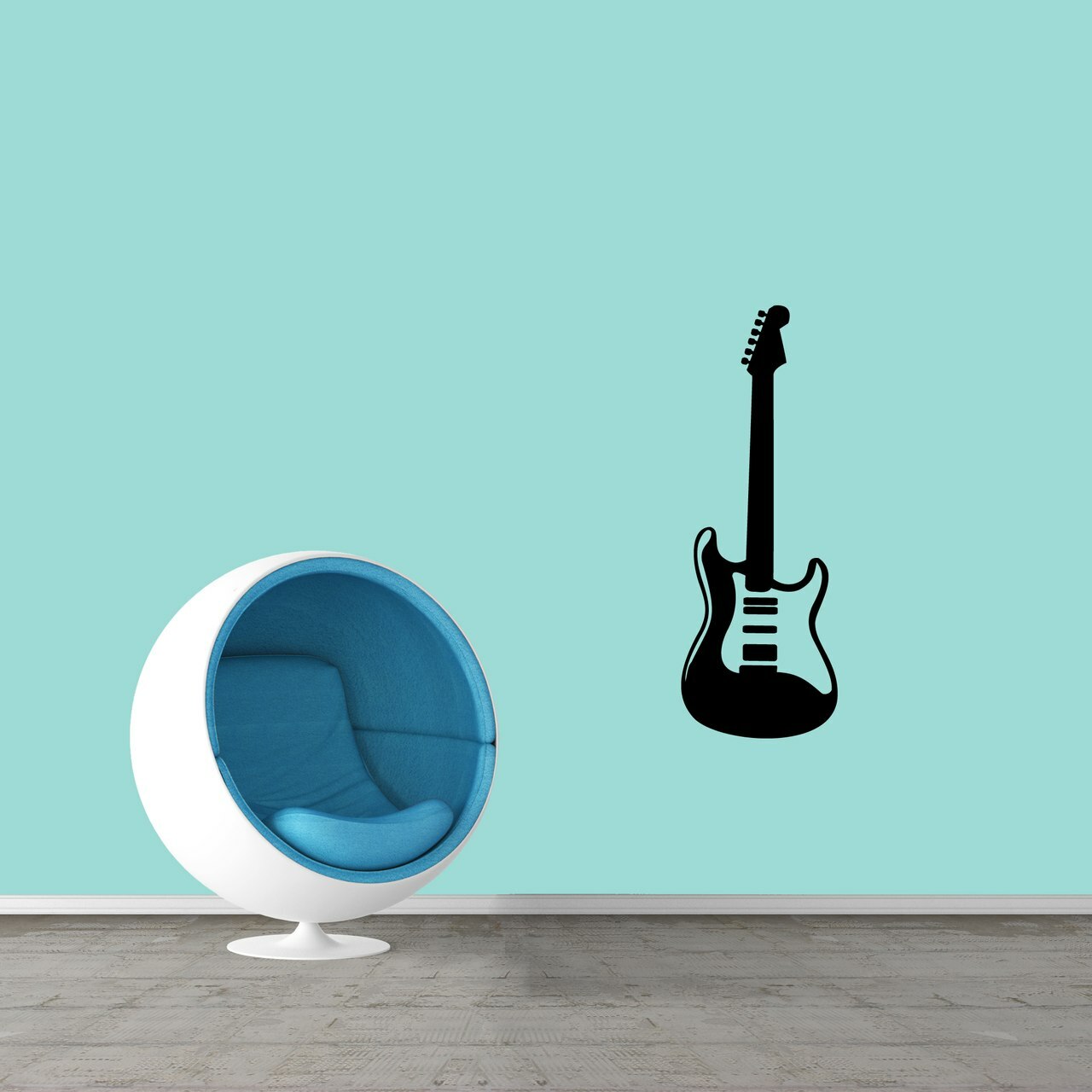 Electric Guitar Wall Decal – Music, Instrument, Kids, Teens, Man Cave, Wall Art