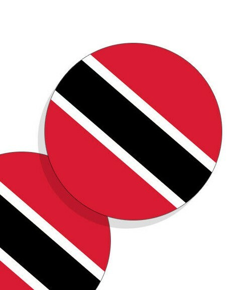 Trinidad and Tobago Flag Stickers Flag Decals Round Indoor Outdoor Circles 4pack