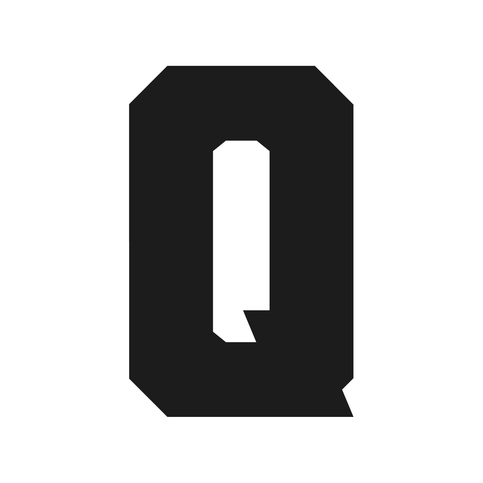 Letter Q Varsity font Vinyl decal bold sports font Sticker