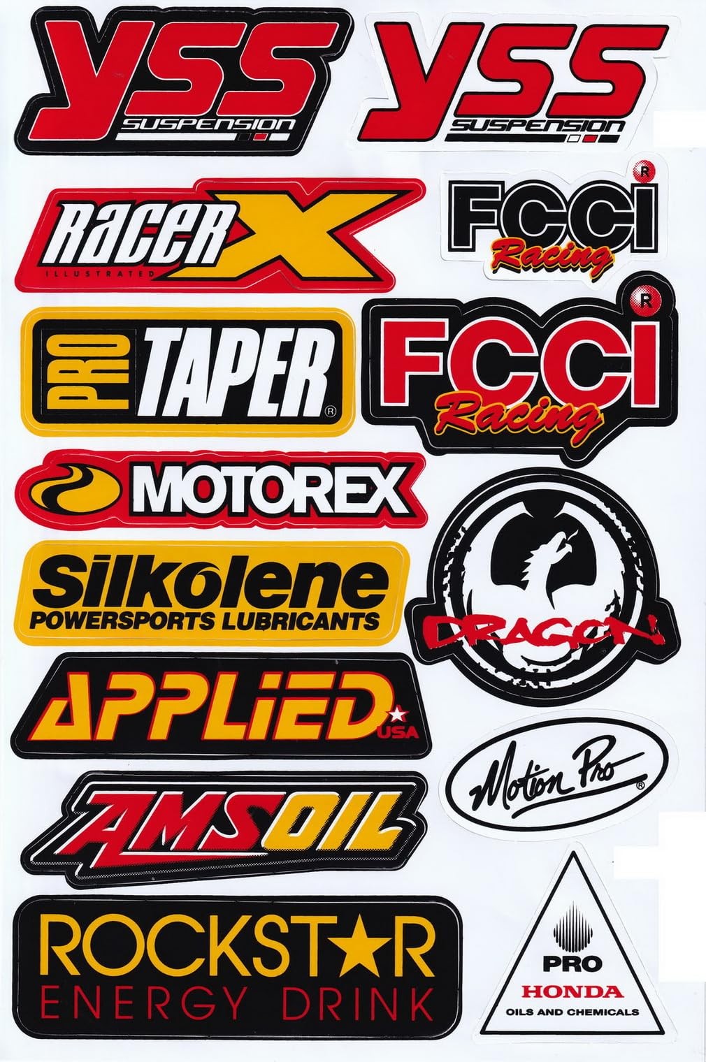 Set of 5 Motocross Dirt Bike Helmet Decal Kit Sticker Sheets #Su501