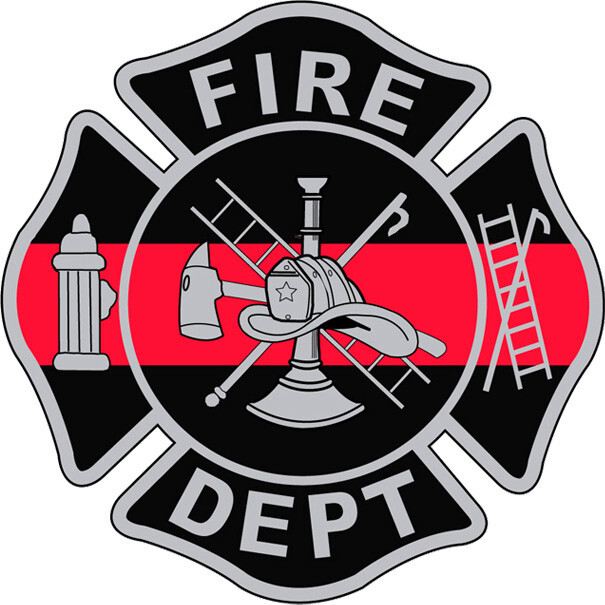 3"X4" VINYL PRESS AND STICK WEATHER RESISTANT FIRE DEPARTMENT BLACK DECAL