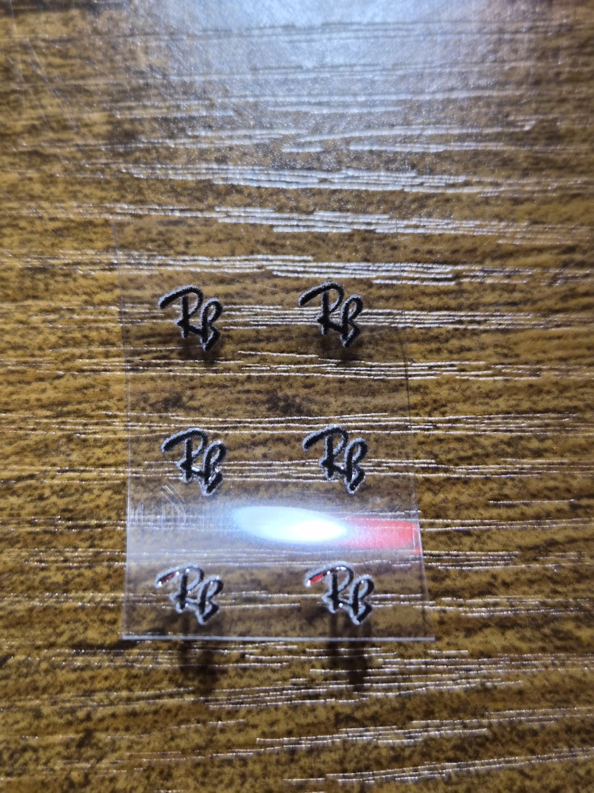 6 Pc. Ray-Ban RB BLACK Aviator Logo For Glasses High Quality UV DTF Raised Decal