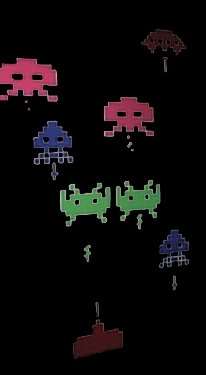 BLIK Brand Invader Video Game Style Wall Sticker Decals Red Blue Green Pink 13"