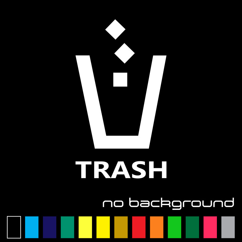 Trash Sticker Vinyl Decal – Bin Symbol Recycle Can Reuse Work Home Waste Garbage