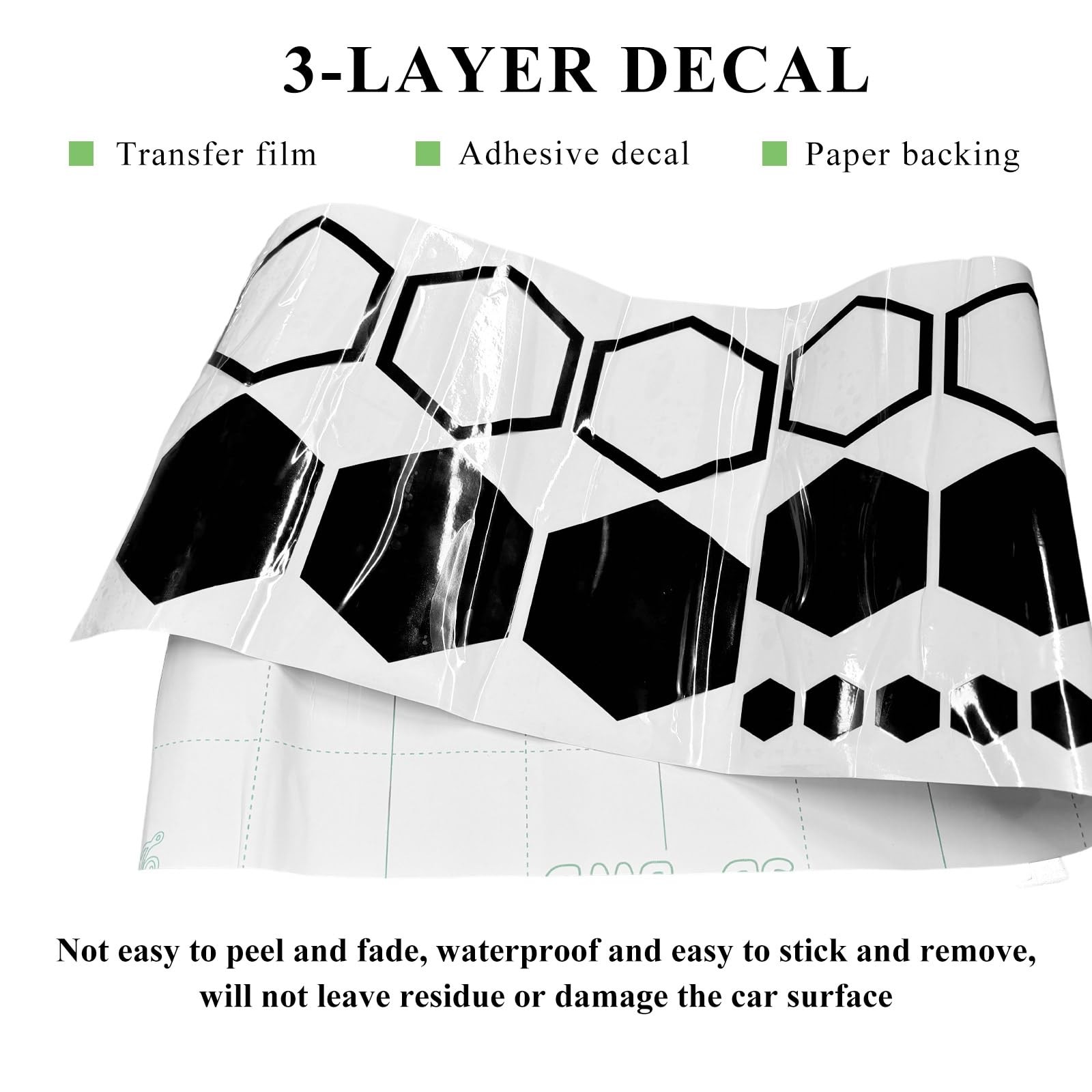 52 Grids Car Honeycomb Graphic Stickers, Waterproof Hexagon Car Side Body Dec…
