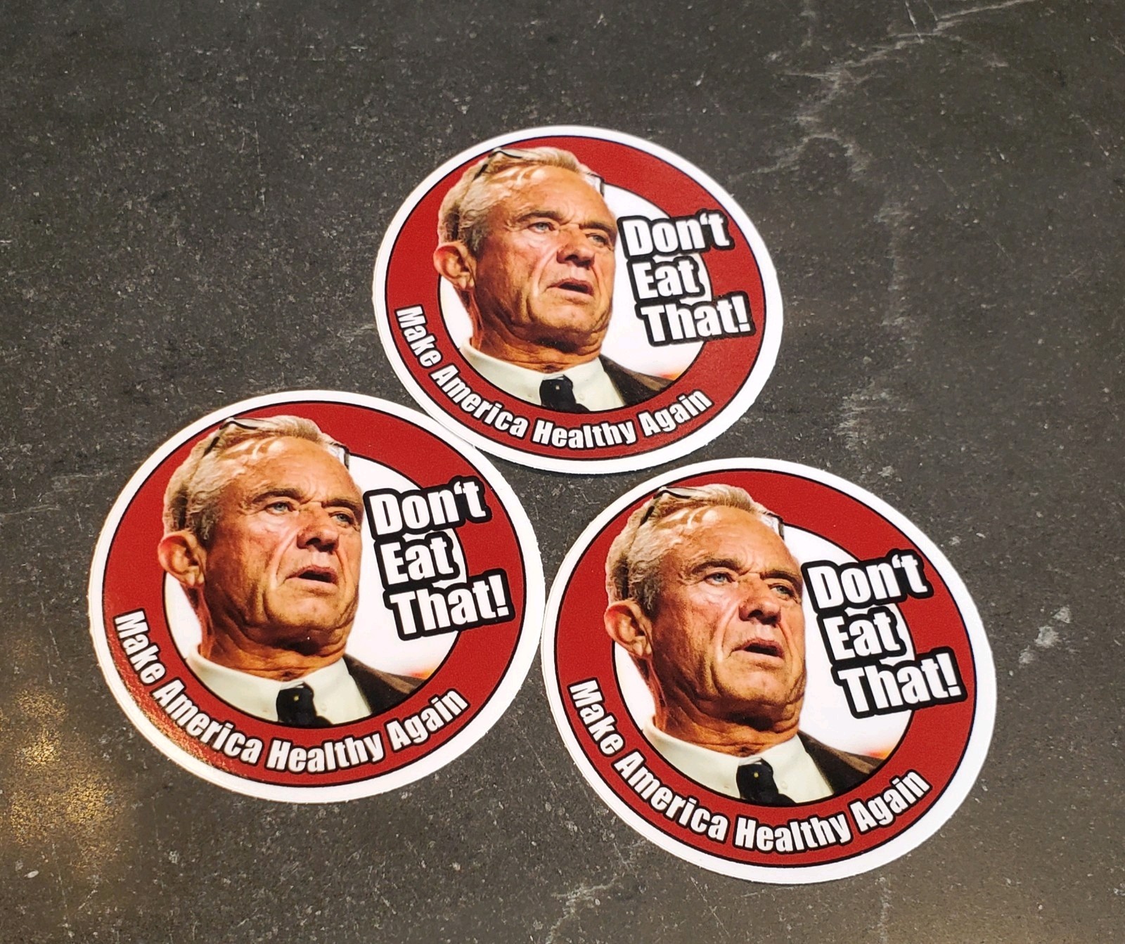 RFK JR STICKERS (3) "Don't Eat That!" 5 Year Warranty Made in USA 🇺🇸