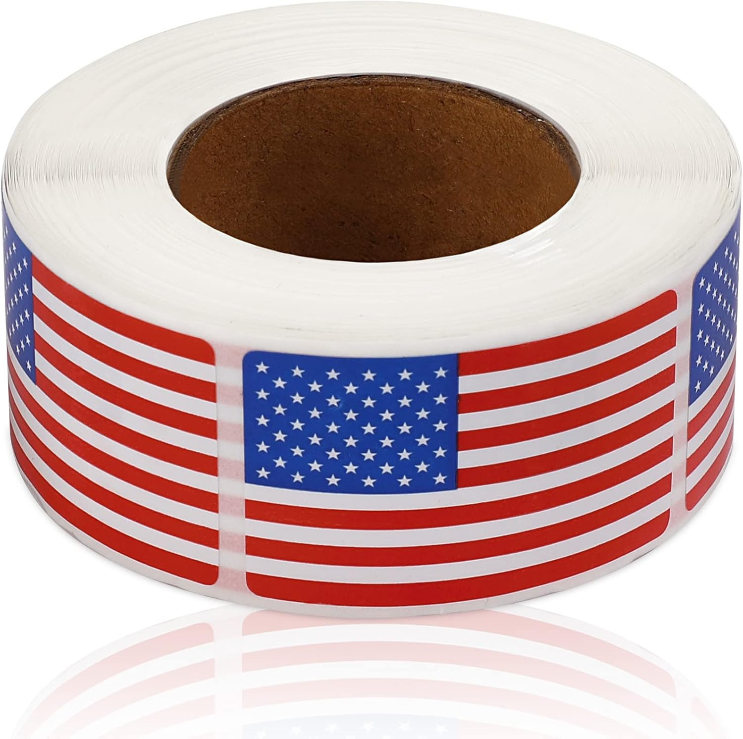 SANNIX 500 Pcs American Flag Sticker Roll,2 X 1.22 Inch US Flag Decal, USA Patri