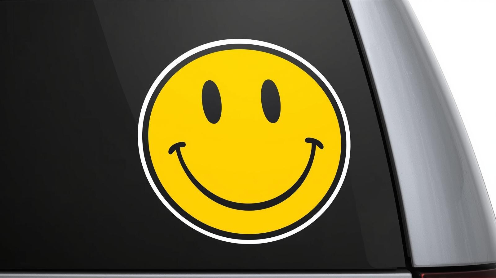 18" JUMBO/GIGANTIC/XTRA-LARGE Vinyl Happy Face Sticker Decal 18" Diameter!