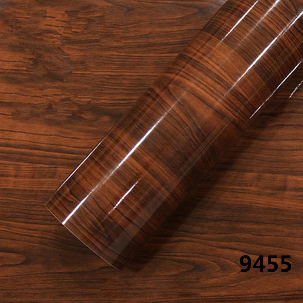 High Gloss Wood Grain Vinyl for Car Interior Furniture Countertop Wrap Sticker