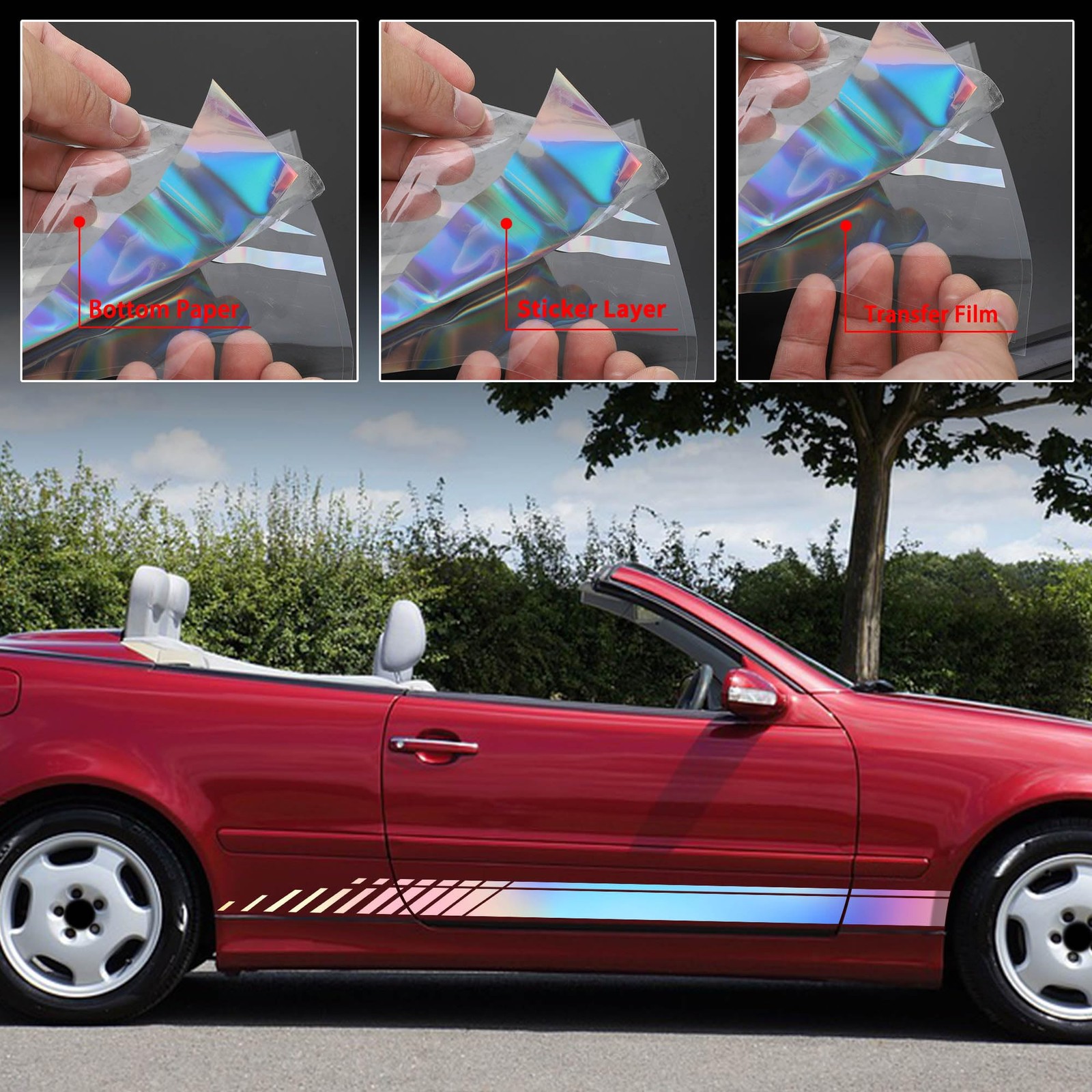 2Pcs 74" Car Body Side Stickers Racing Sports Stripe Decals for Car Universa…