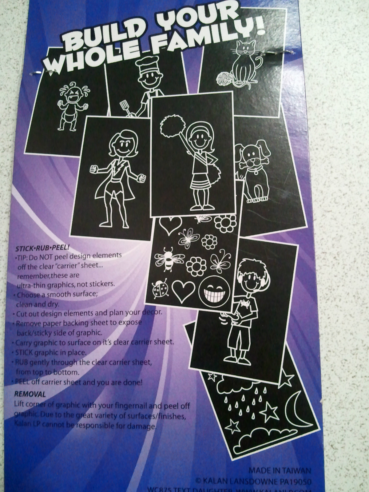 Choice of DAUGHTER Family Car / Window / Locker Cling Decals Rocker Zombie