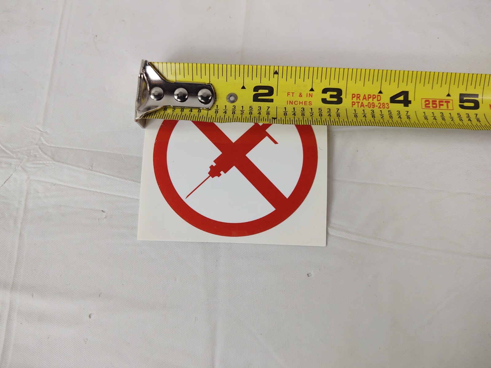No Syringe Needles Round Trash Can Receptacle Stickers 12 Individual Stickers