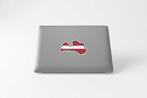 Latvia Map Flag Sticker Decal