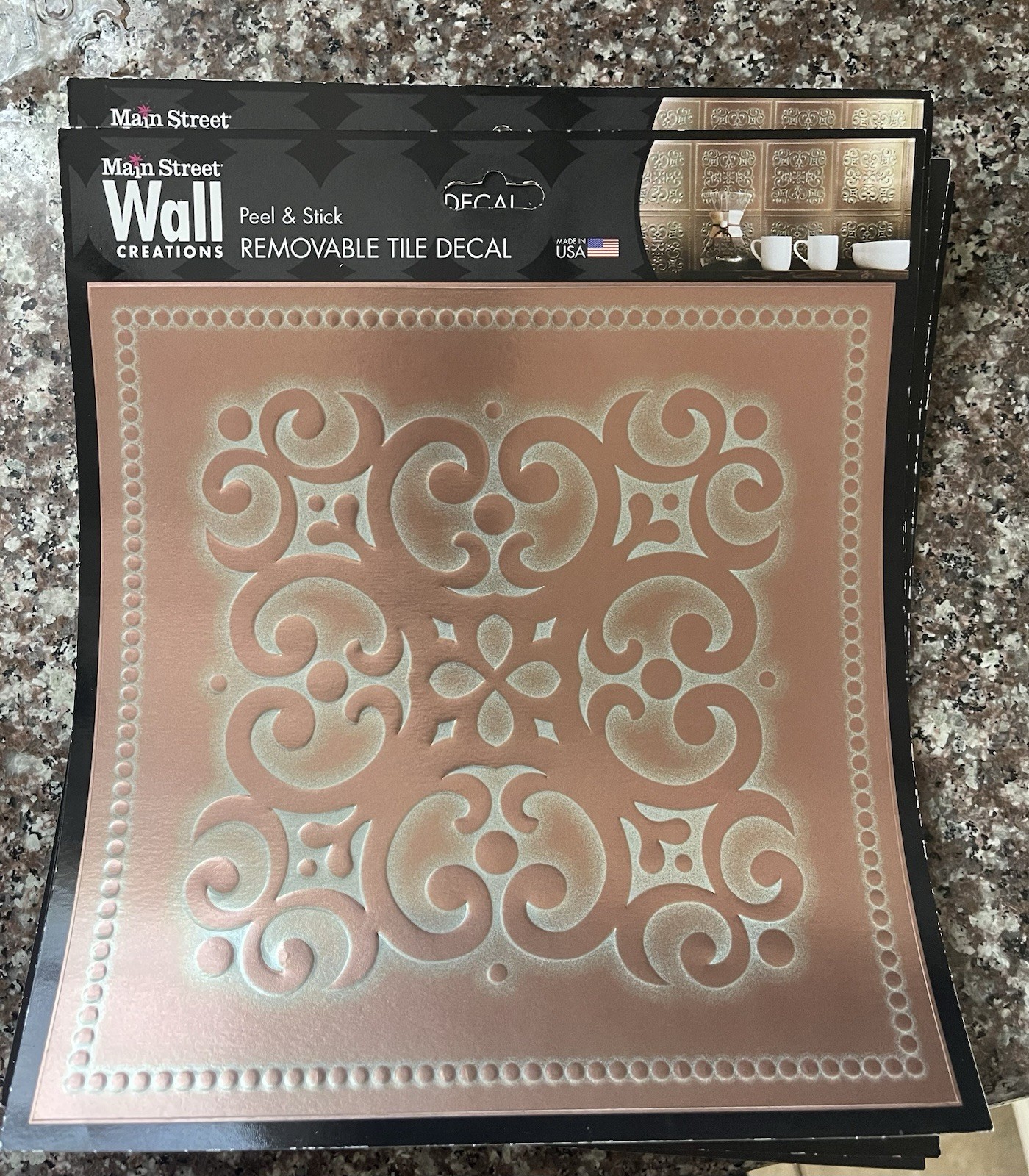 New Main Street-Wall Decals-Lot Of 6- Antique COPPER Metallic-Peel & Stick-NEW