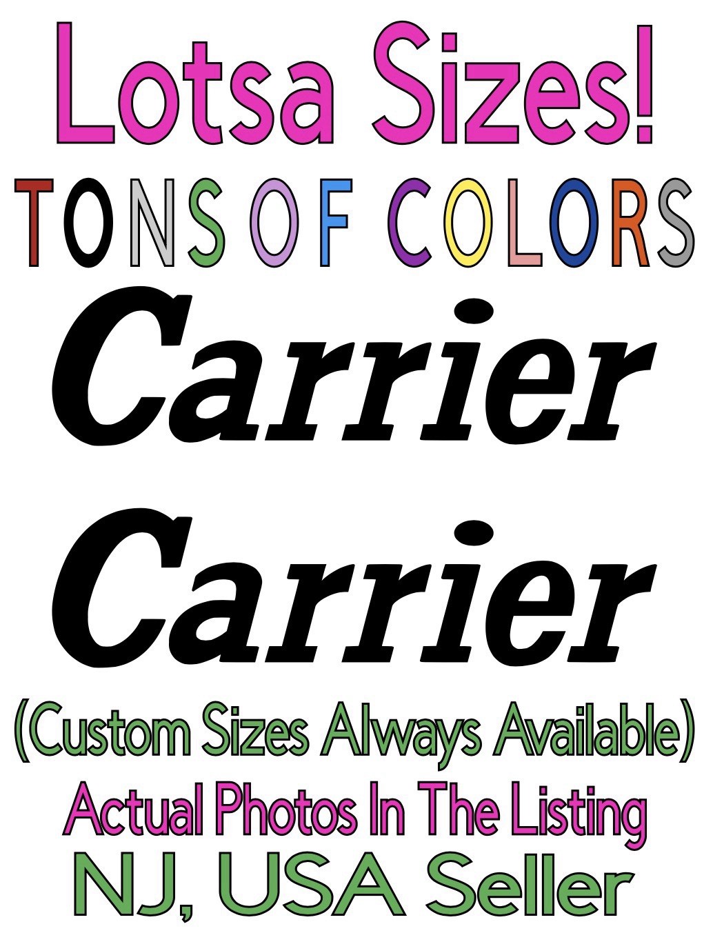 TWO Carrier HVAC Die Cut Vinyl Decal Heating Cooling Plumbing Trade Van Truck