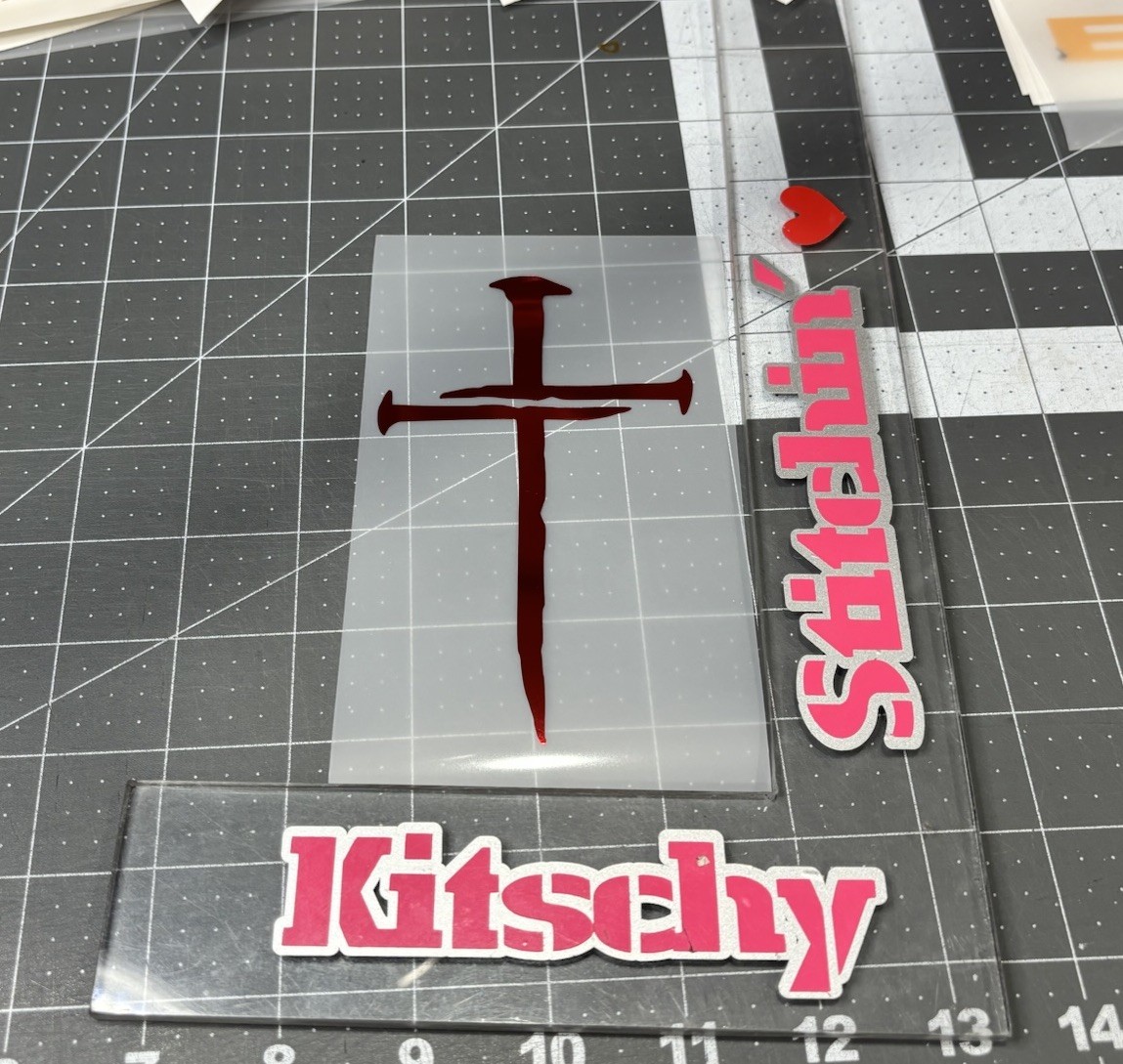 Crucifix Made Of 3 Nails Die Cut Vinyl Decal Cross Religious Iconography Christi