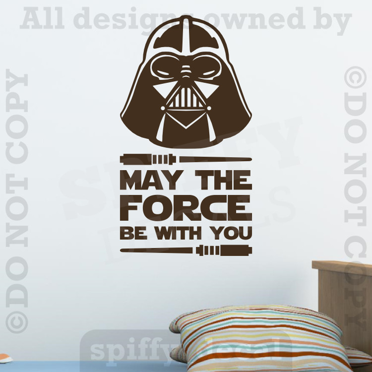 May The Force Be With You DARTH VADER Vinyl Wall Decal Sticker STAR WARS