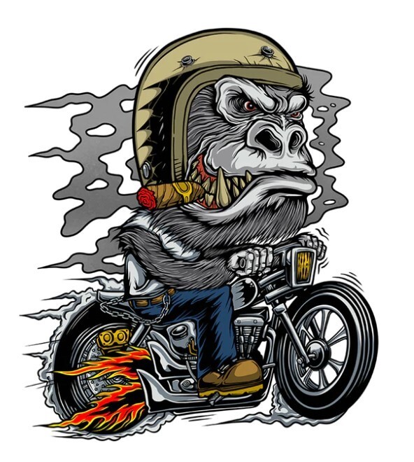NEW LETHAL THREAT GORILLA MOTORCYCLE MINI DECAL STICKER 2.75"x3" RC00283