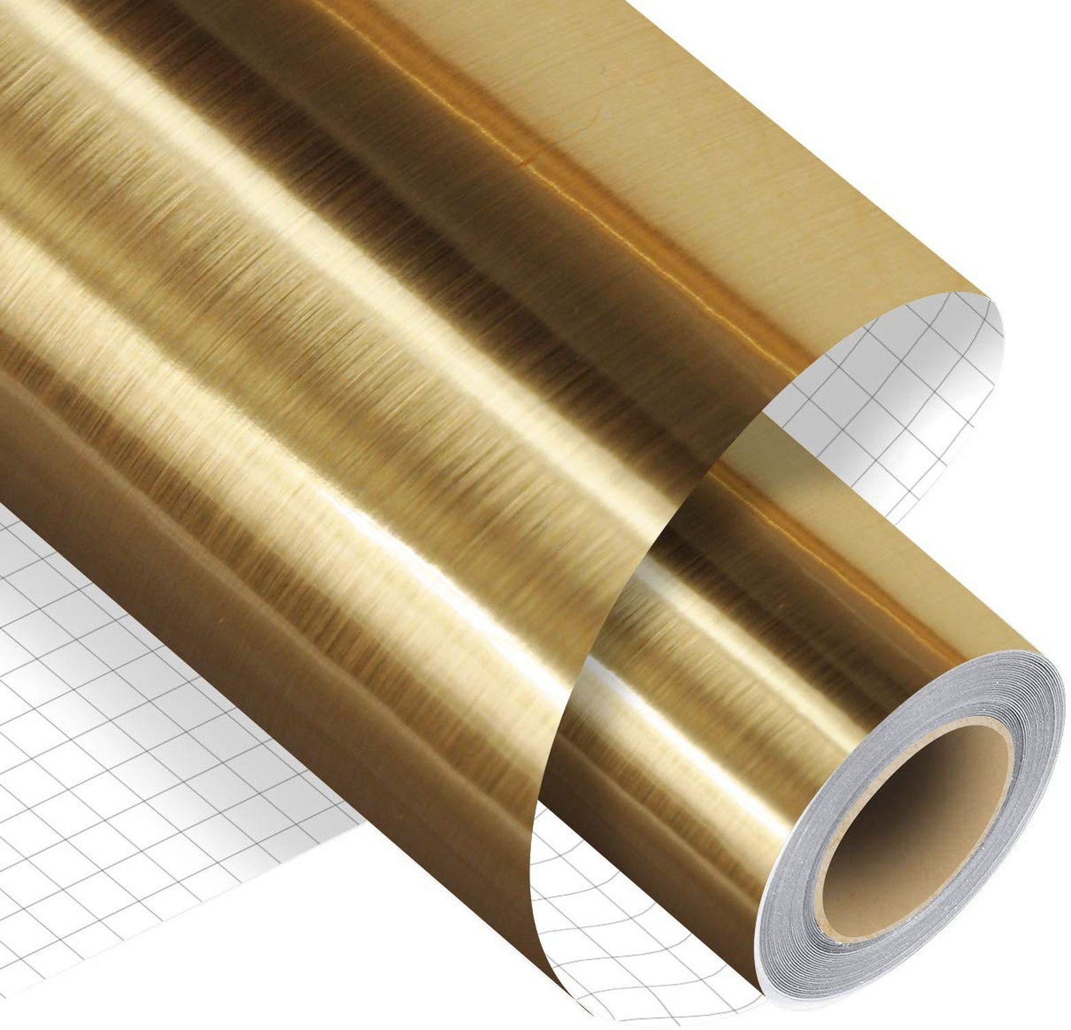 Brushed Gold Permanent Adhesive Vinyl Roll – 12" x 15 FT Premium Permanent Vi…