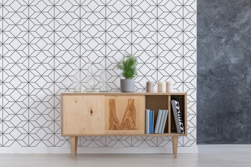 Mid Century Modern Wall Decal, Geometric Wall Decal, Wall Pattern Decal, Hexagon