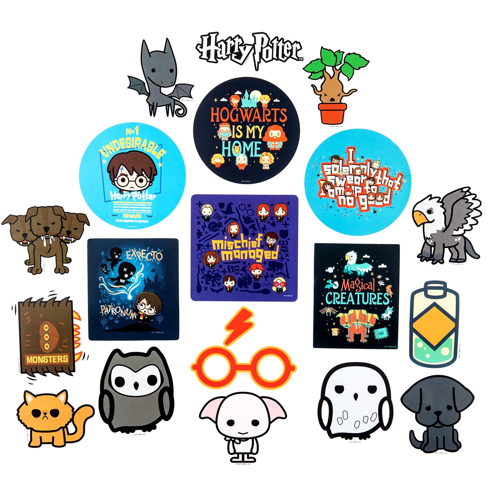 Conquest Journals Harry Potter Chibi Vinyl Decal 60 Pack, White