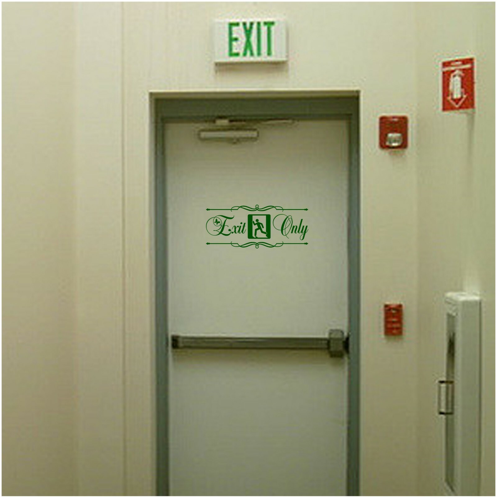 Exit Only Alarm Door Sign Business Store Entrance Art Sticker Vinyl Decal 169
