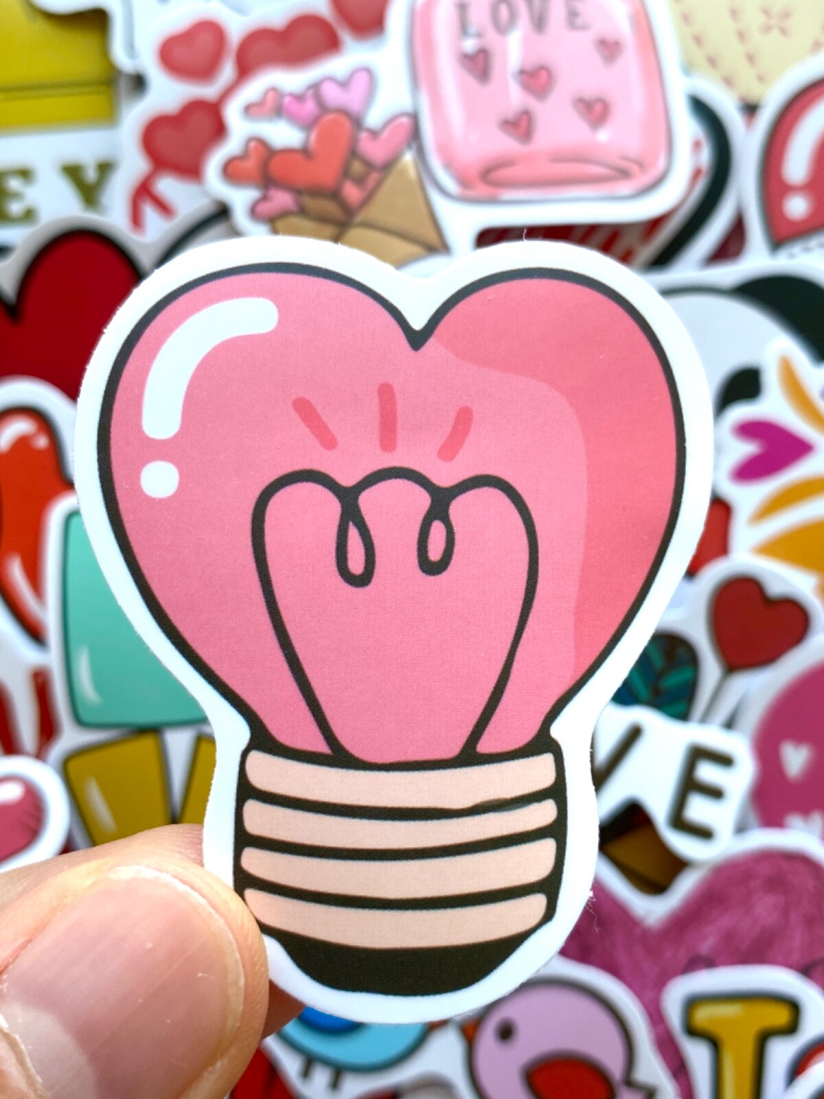 5-50 pcs Love Stickers, Valentines Cute Heart Red Water Bottle Car Laptop Decals