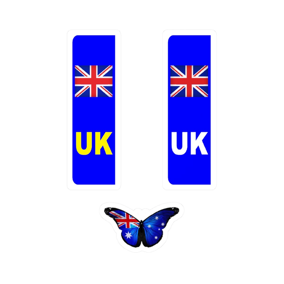 UK Blue – Car Number Plate Sticker UNION JACK NO EU GB BREXIT – Stickers