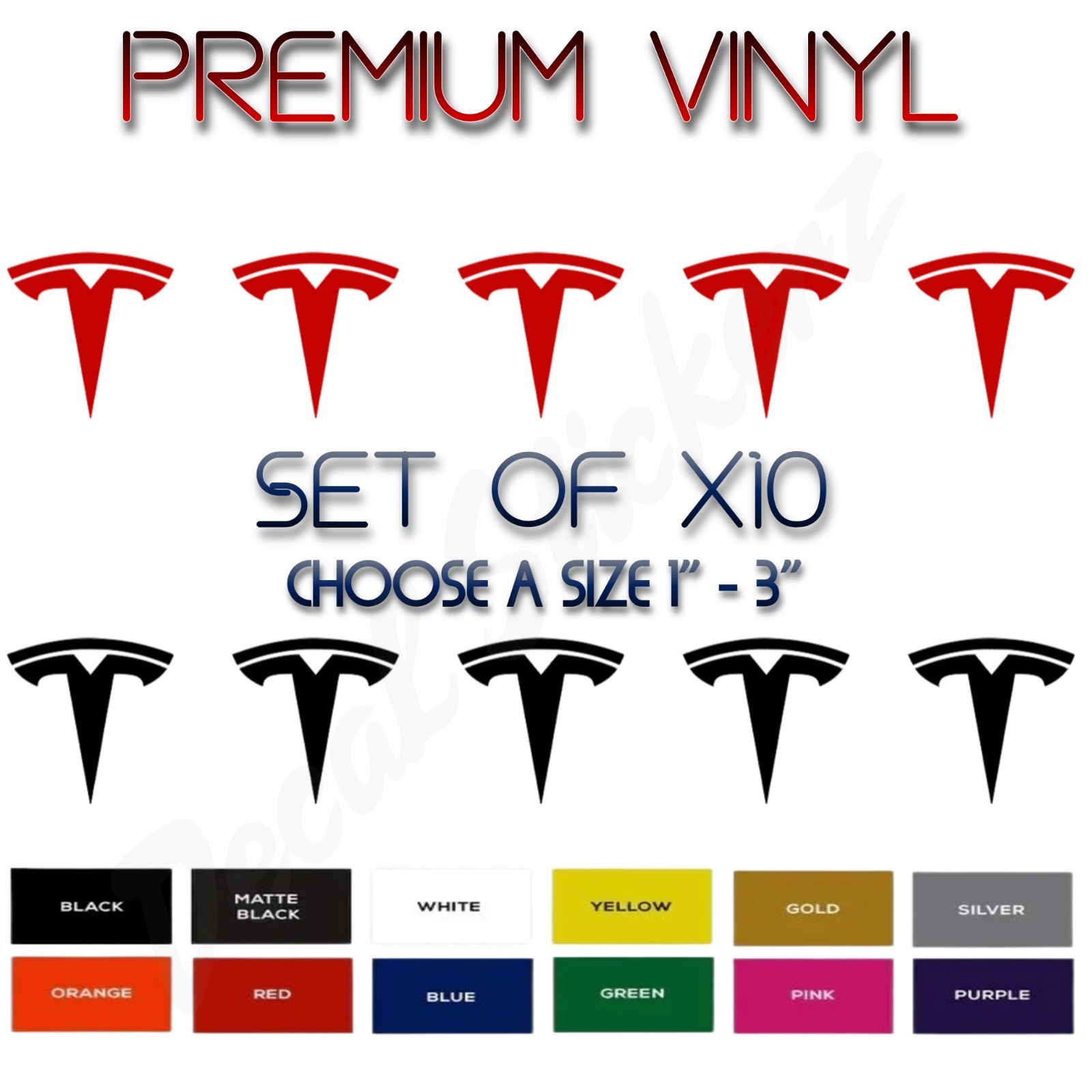 Small Tesla Logo Vinyl Decals Phone Dashboard Mirror Laptop Stickers Set of 10