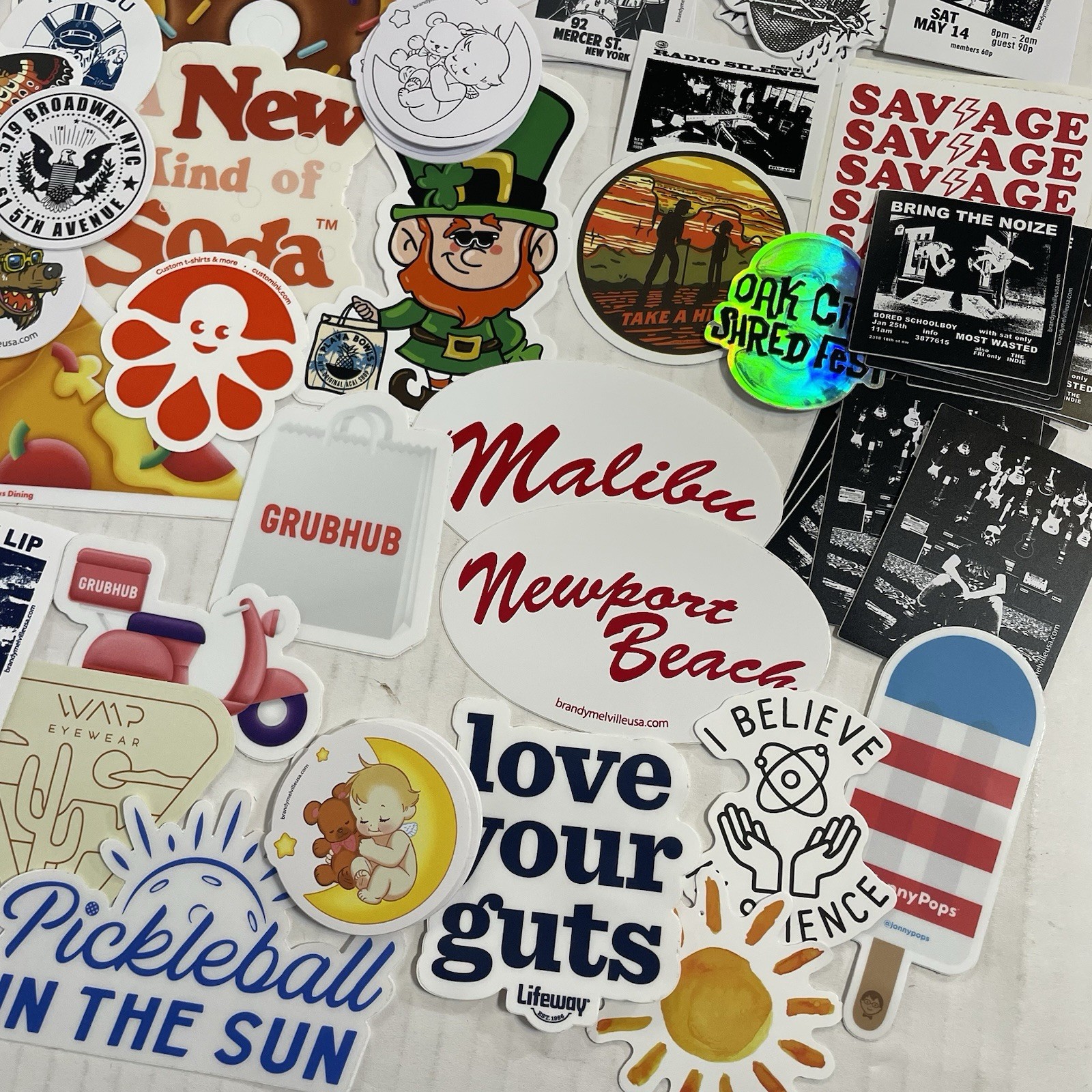 Trending Brands Stickers Assorted 120+ Brandy Melville Pura Vida Olipop Food