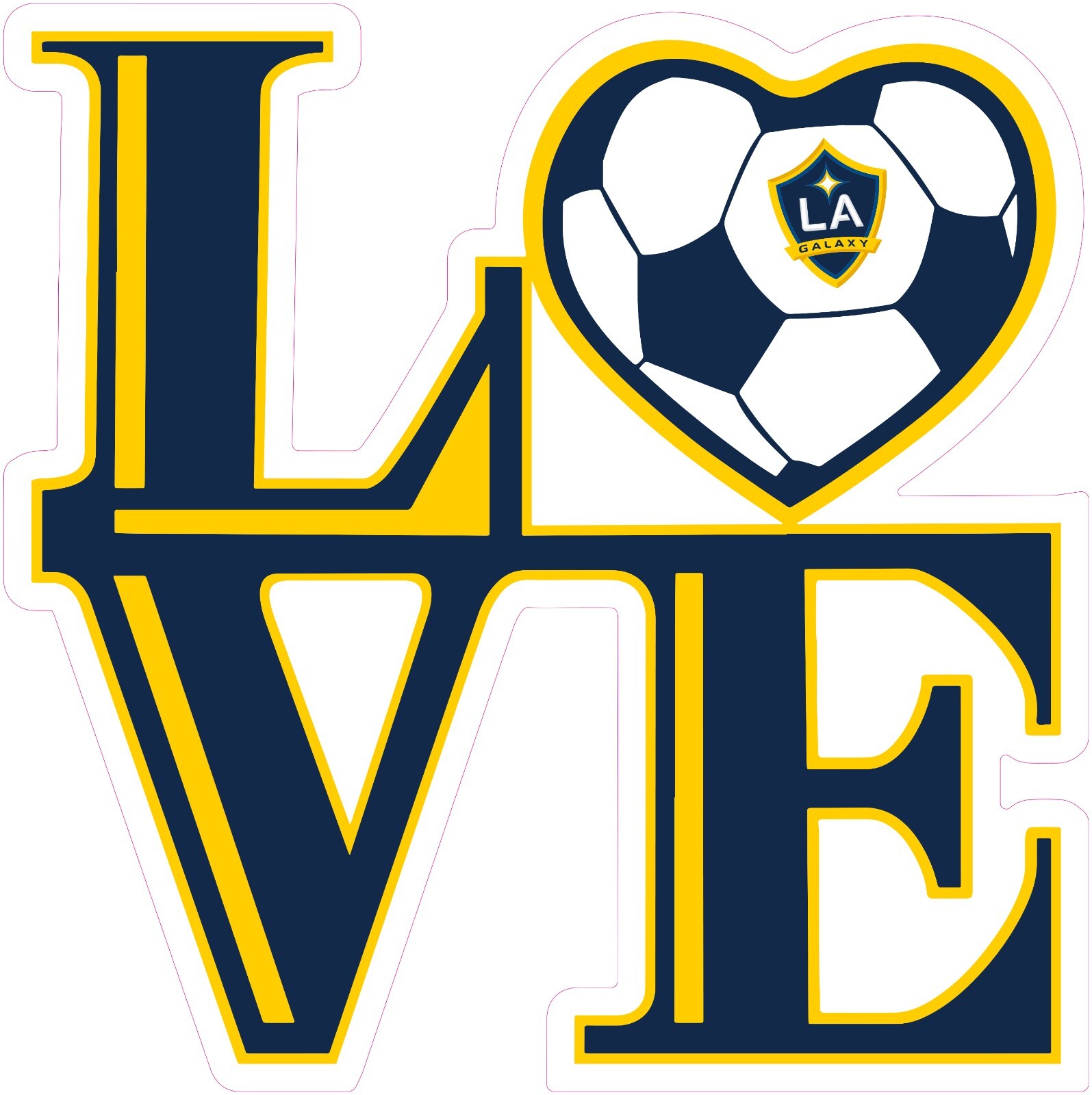 Los Angeles Galaxy Soccer Vinyl Decal Sticker Car Truck Bumper Laptop Mug