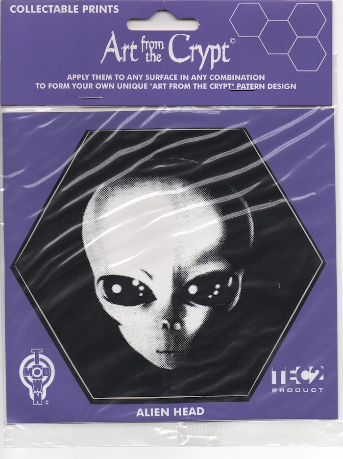 Art From The Crypt – Collectable Print Cling Sticker – Alien Head