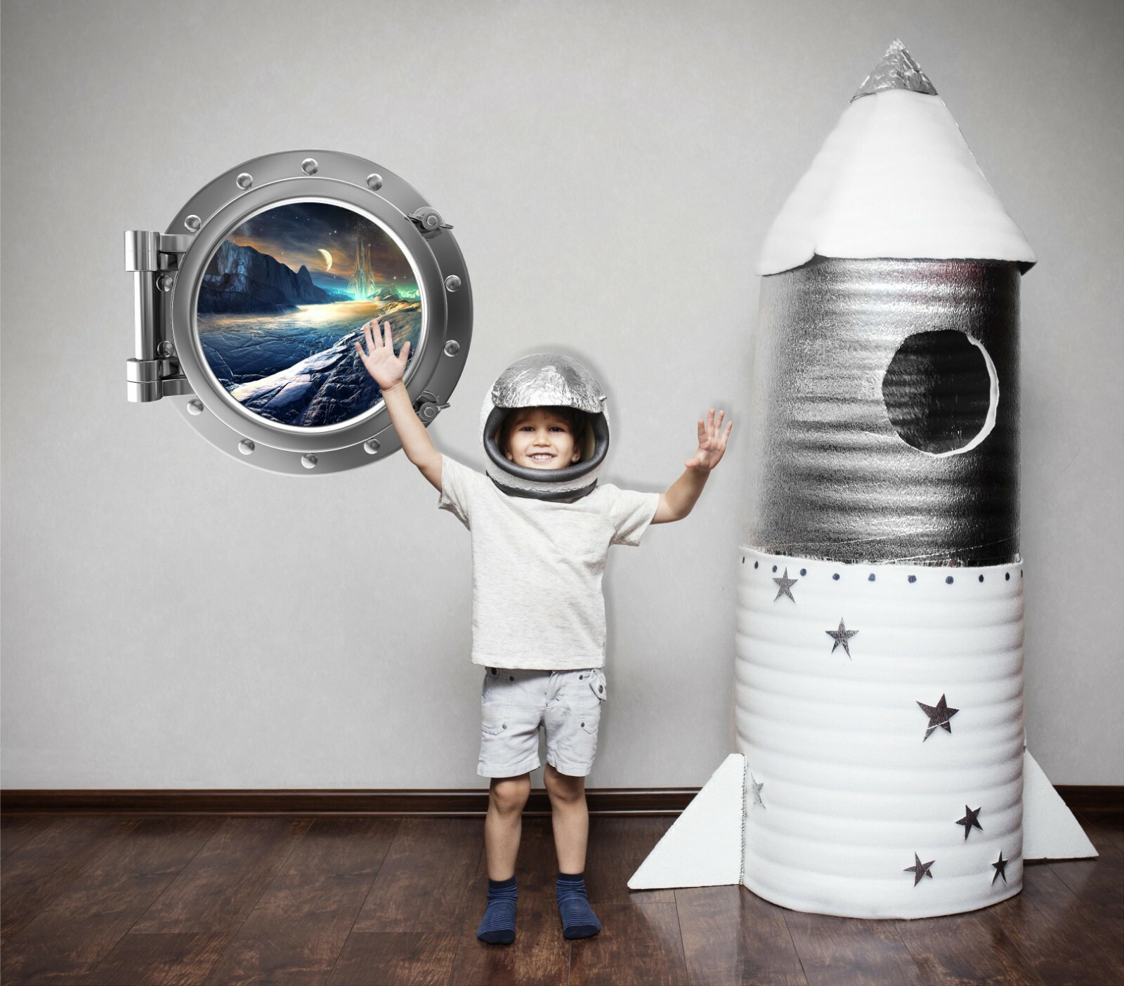 PortScape Alien Planet #1 Space Porthole Window Wall Decal Vinyl Wall Sticker