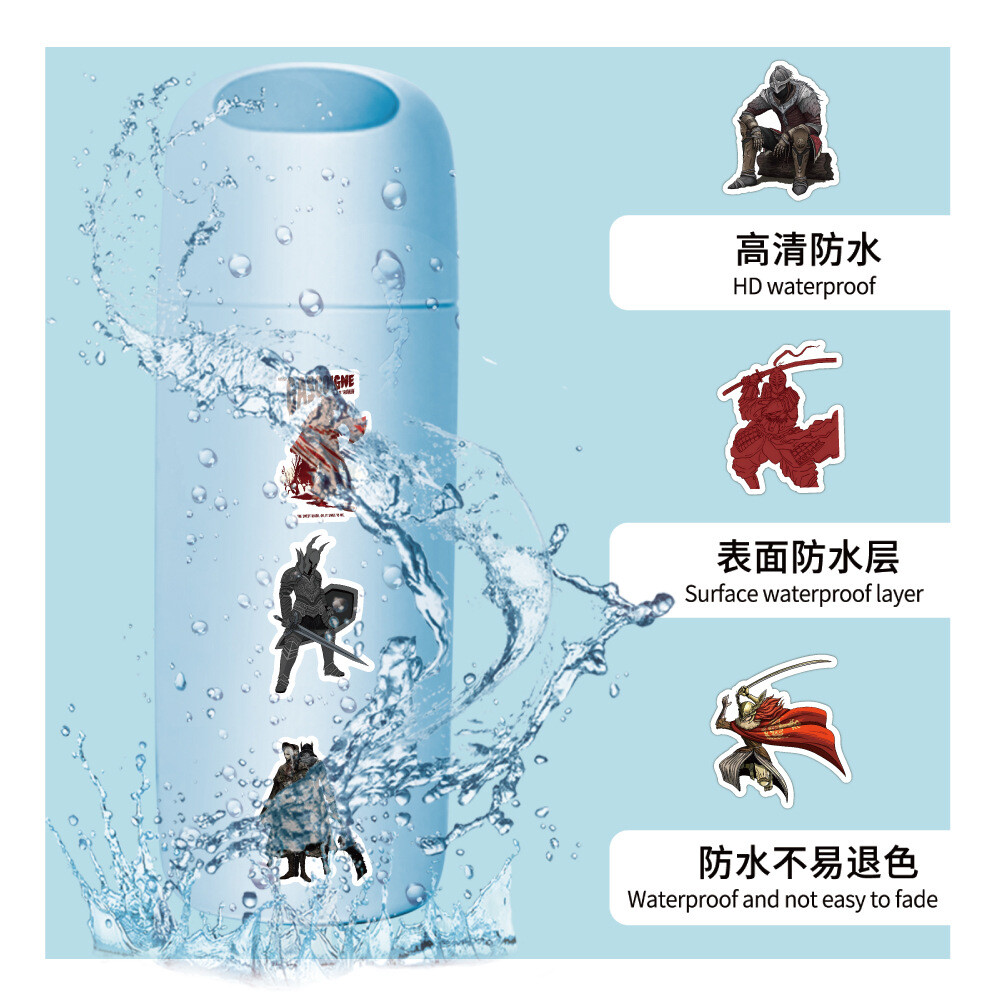 100Pcs Cartoon Dark Souls Sticker for Teens Girls Scrapbooking Water Bottles