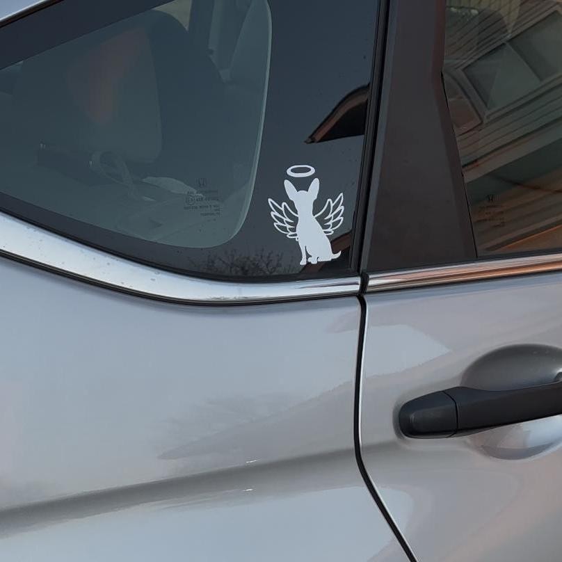 Chihuahua Angel Wings Halo Car Decal Sticker Reflective Vinyl Pet Lovers Tribute