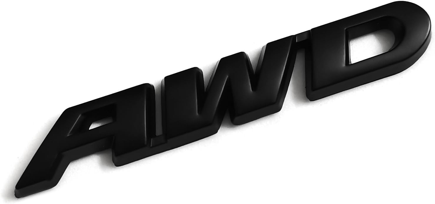 Stylish 9×1.5CM Black AWD Emblem Badge for Car Decoration & Personalization