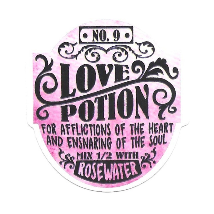 Vintage Love Potion No. 9 Sticker Valentine Gift Fantasy Aesthetic Vinyl Decal