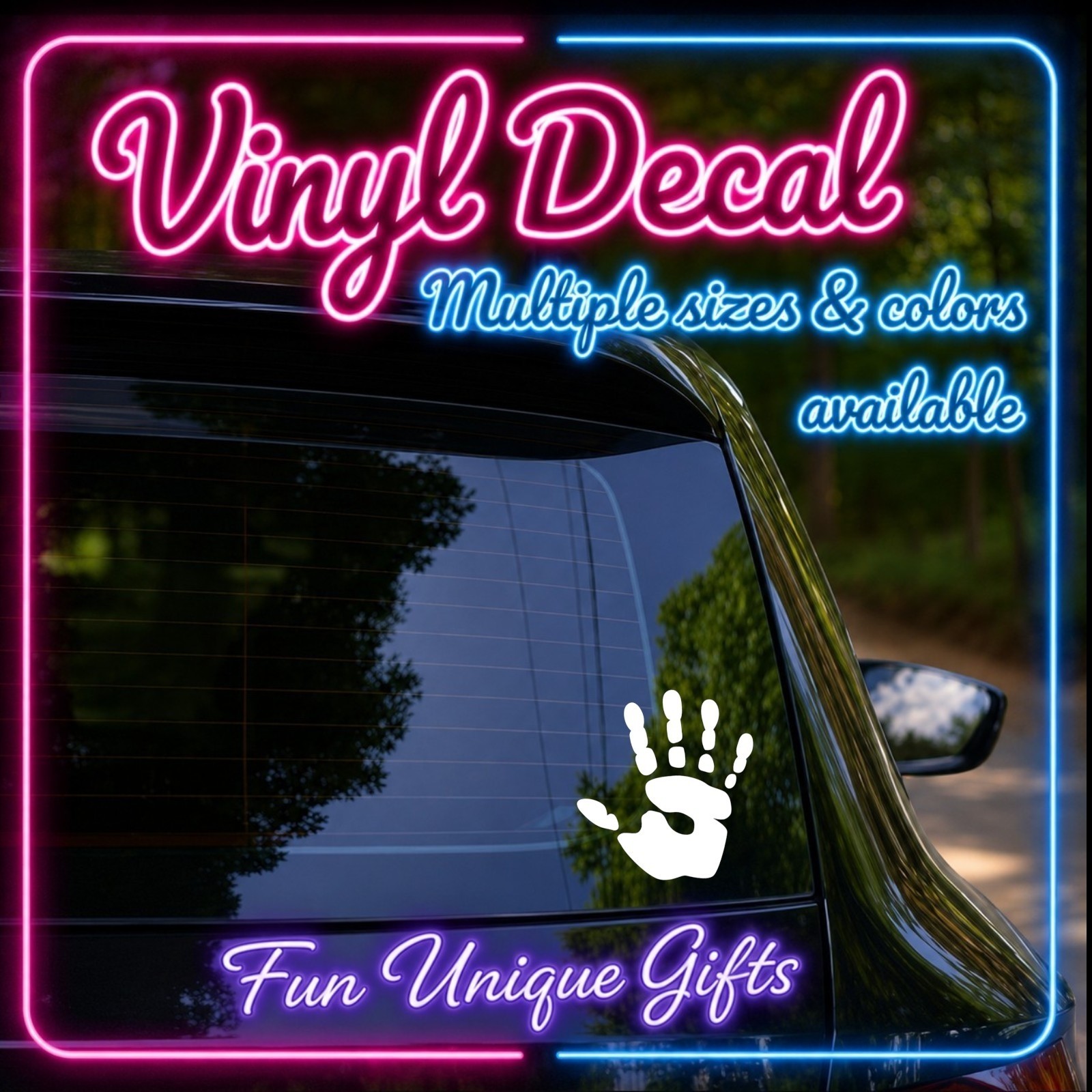 Hand Print Vinyl Decal Sticker -Multiple Colors & Sizes- FREE SHIPPING!