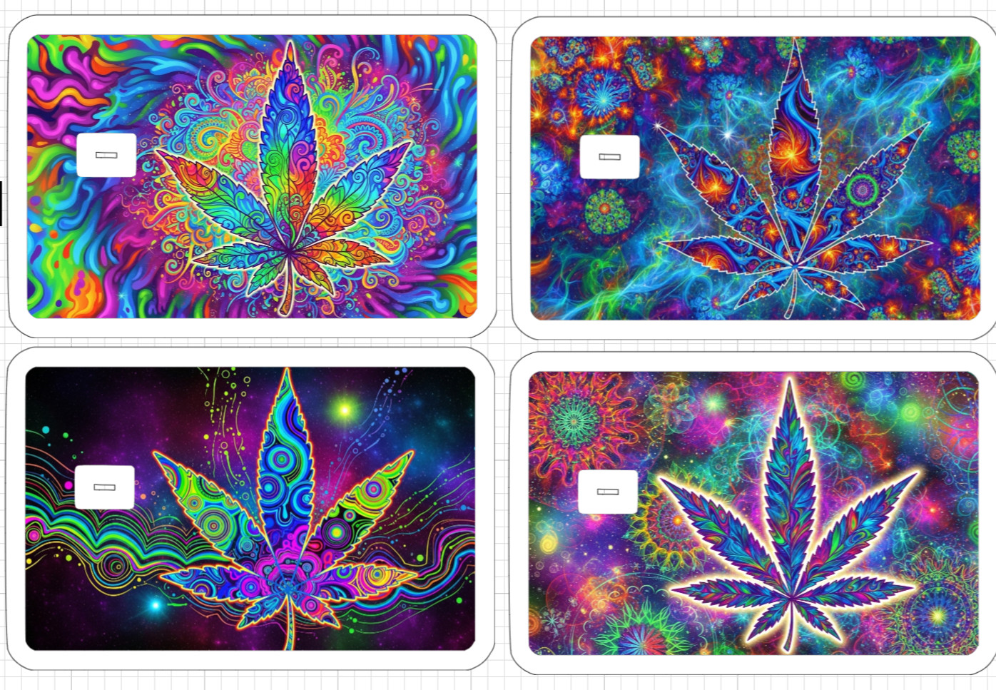 Psychedelic Weed Leaf ATM Debit Credit Sticker Skin 420 USA Cannabis Pot Stoner