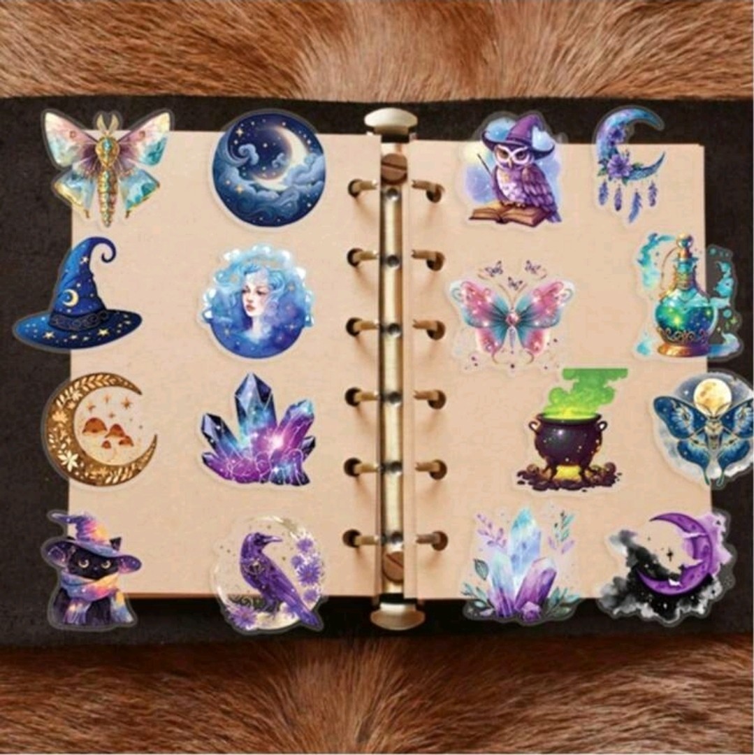 25 Pcs Retro Magic Planet High Def Artwork Vinyl Stickers Waterproof